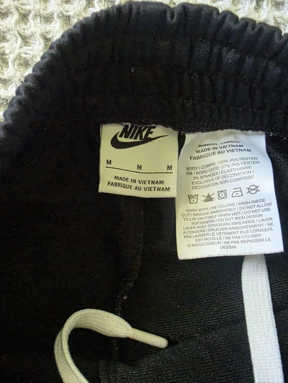 Nike Black Hoodie with White Drawcord and Logo Tag
